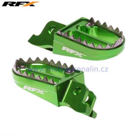 RFX Pro Series Footpegs Shark Kawasaki KX250F / KX450F Green