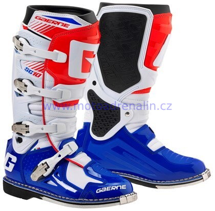 Gaerne SG 10 White blue RED závodní mx boty na motokros .