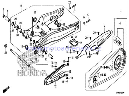 Honda lízátko řetězu  CRF 1000 Afrika Twin DCT 16-20 dílč.12