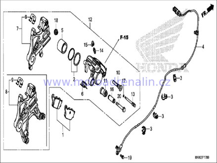 Honda zadní destičky  CRF 1000 Afrika Twin DCT 16-20 dílč.3