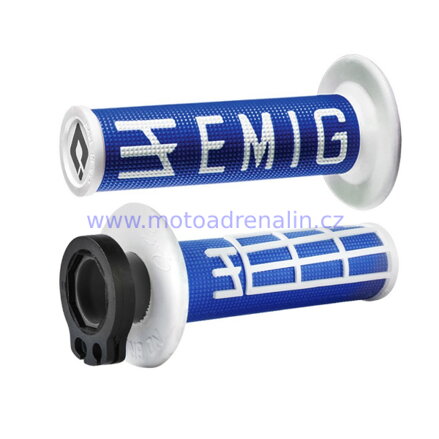  Gripy na moto ODI Emig Lock-On provedení 4t bílo/modré