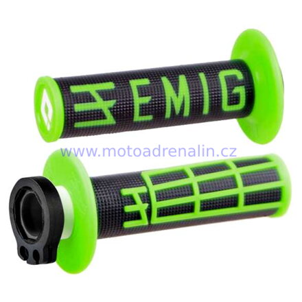 Gripy na moto ODI Emig Lock-On provedení 2t černo/zelené