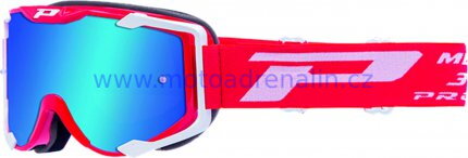 Brýle Progrip 3400 - červené s modrým zrcadlovým sklem