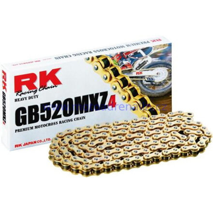 Motokrosový  řetěz RK 520 MXZ4 zlatý 120 článků